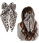 Leopard Hair Clips for Women YEFIUO Bow Hair Ties No Damage Flat Spring Claw Clips Fall Winter Fa...