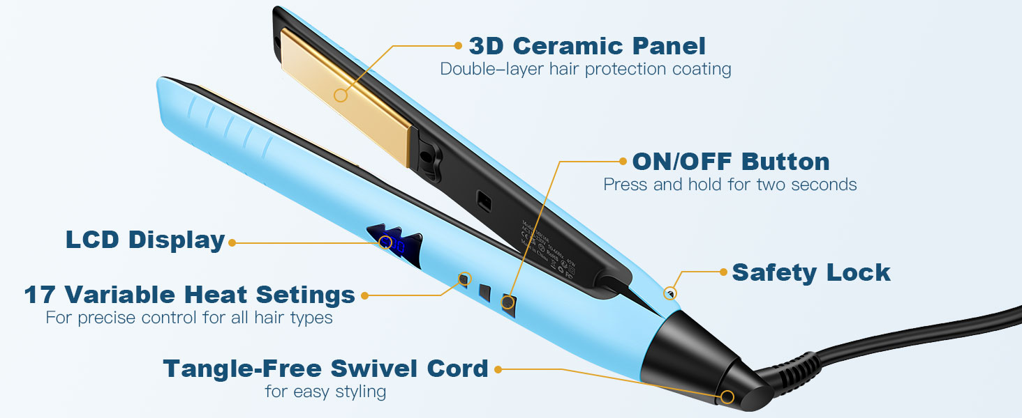 Salon-Quality Flat Iron at Home – Even Heat Distribution, Frizz Control, and Smooth Results