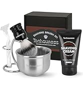 Shaving Brushes Kit For Men, 4 In 1 Shaving Brush Set Includes Nylon Bristle Shaving Brush, Sanda...