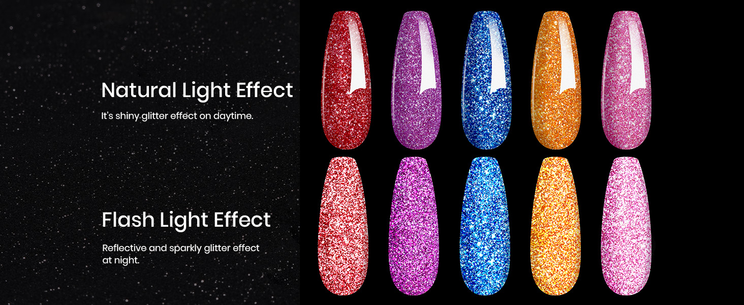 red gel glitter nail