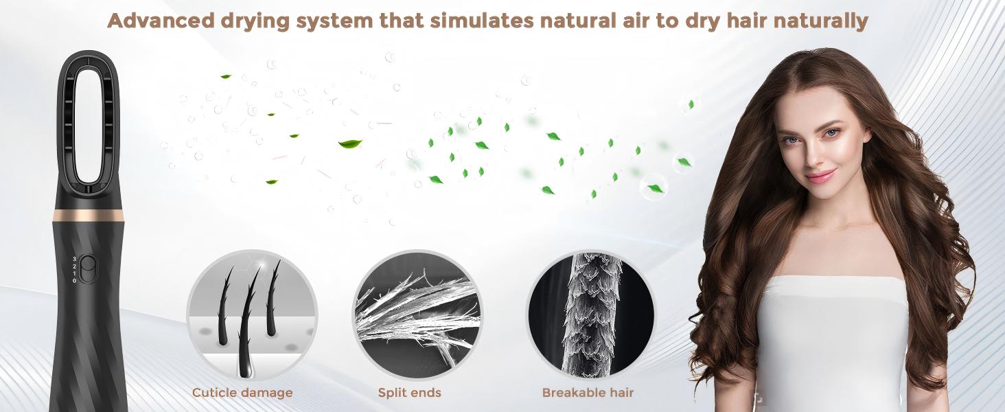 Advanced drying system thatsimulates natural air to dryhairnaturally