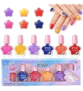 ETYJO Kids Nail Polish-6 Color Kids Nail Polish Set for Girls Non Toxic Water-Based Natural Safe ...