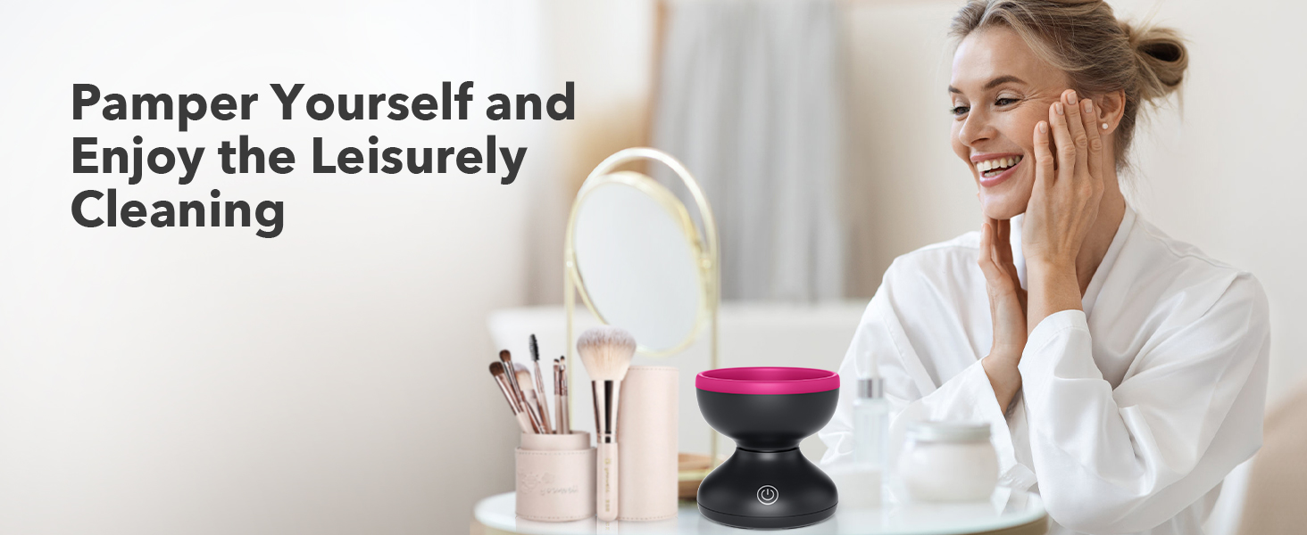 pamper yourself and enjoy the leisurely cleaning with alyfini electric makeup brush cleaner machine