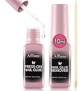 Nail Glue and Glue Remover Kit, Super Strong Brush Nail Glue Gel for Press Ons Acrylic Nails Tips...