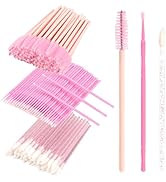 300 PCS Eyelash Extension Supplies Kit, Disposable Micro Swab Brush, Eyebrow Spoolie, Lip Brush, ...