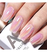 AILLSA Cat Eye Gel Nail Polish Rainbow Glitter Clear Coat Gel Polish Reflective Sparkle Shimmer G...