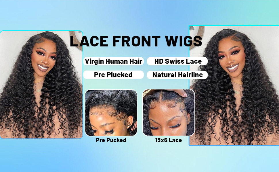 wet and wavy frontal wig 