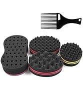 Big Holes Magic Barber Sponge Brush Twist Hair For Wave,Small Wave Big Wave,Coils,Afro Curl As Ha...
