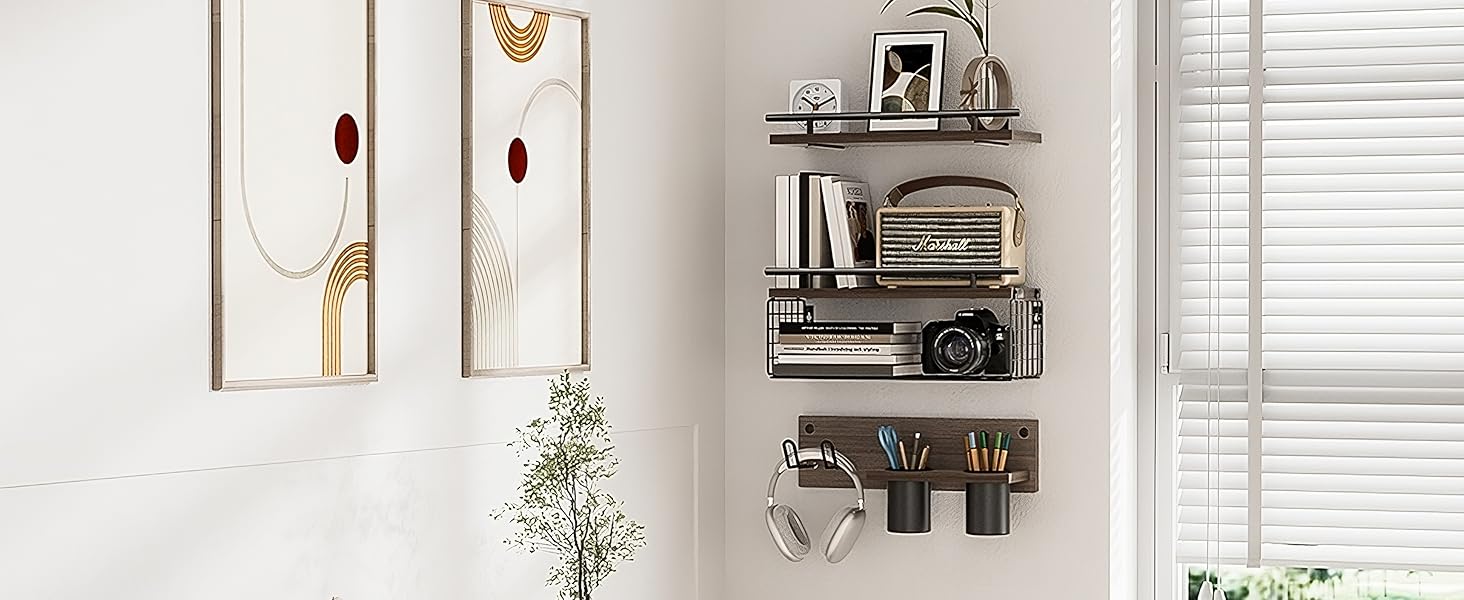 Bedroom floating shelf
