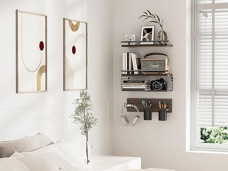 Bedroom floating shelf