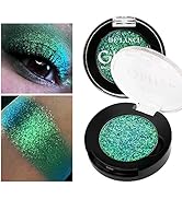 Afflano Single Green Eyeshadow - Shimmery, Highly Pigmented Multichrome, Color Changing Forest Gr...