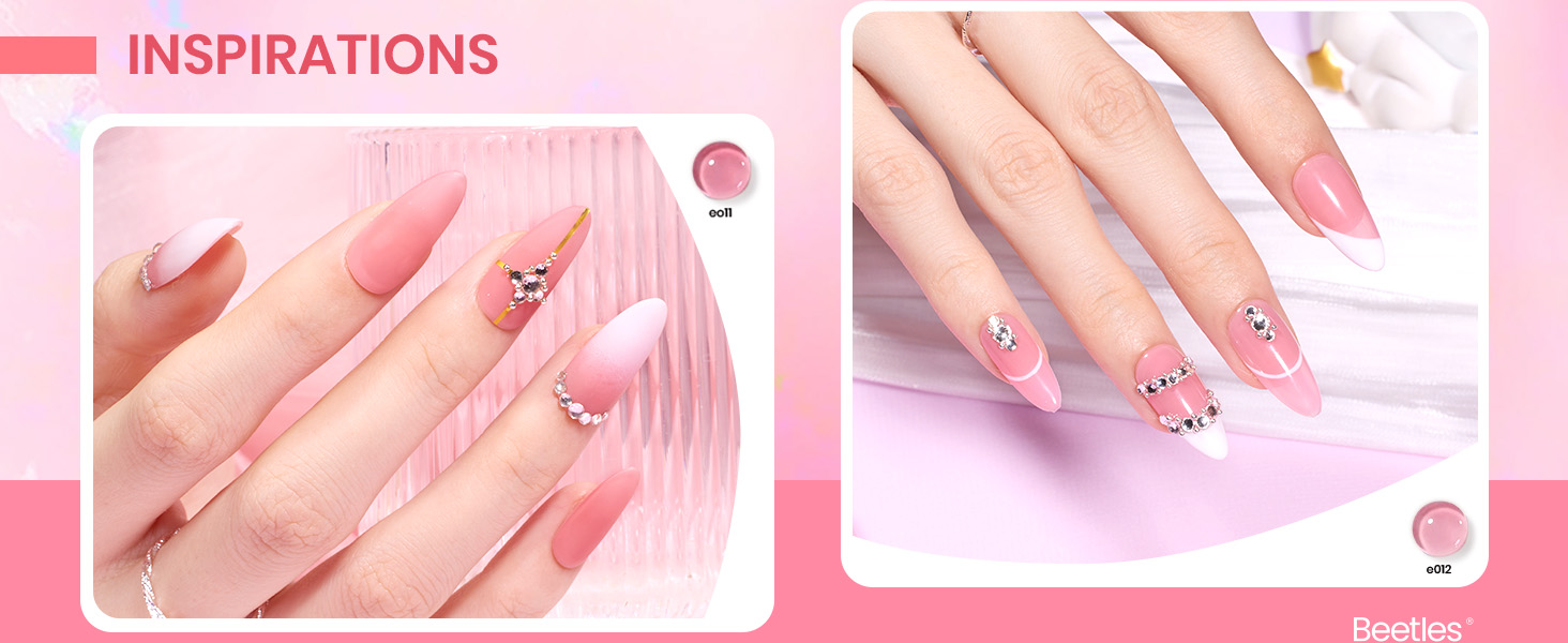 nude pink jelly gel polish set