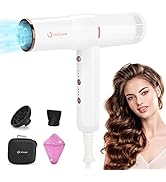 Hair Dryer with Diffuser, IG INGLAM Professional Blow Dryer 110,000 RPM Brushless Motor Fast Dry ...