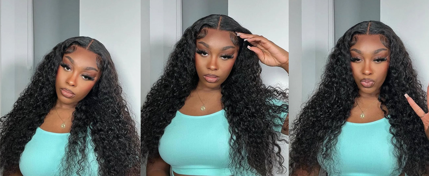 Deep Wave Lace Front Wigs Human Hair Curly Human Hair Wig For Black Women