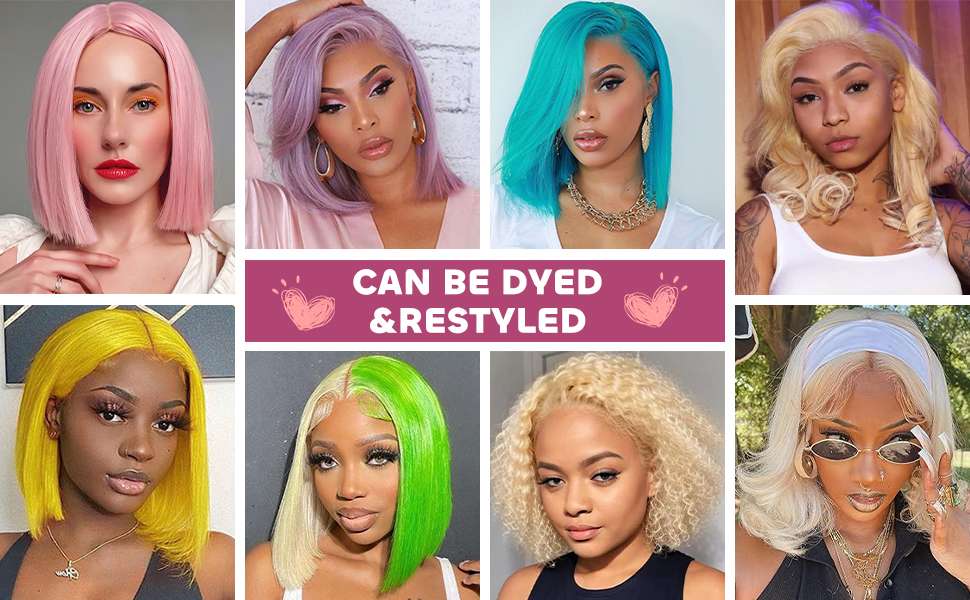 Blonde Bob Wig Human Hair Make Different Style