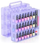 Beloving 2pcs Nail Polish Organizer, Portable 48 Bottles Clear Nail Polish Holder with Adjustable...