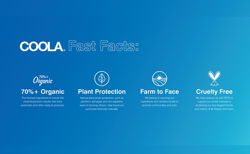 ALL OF OUR FORMULATIONS ARE: 70%+ organic, plant protection, farm to face and cruelty free