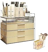 DASITON Cream Dustproof Four layers Storage Box,Makeup Brush Holder,Large Capacity Desktop Storag...