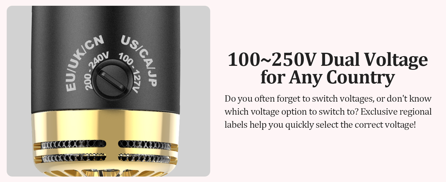 dual voltage hair dryer brush