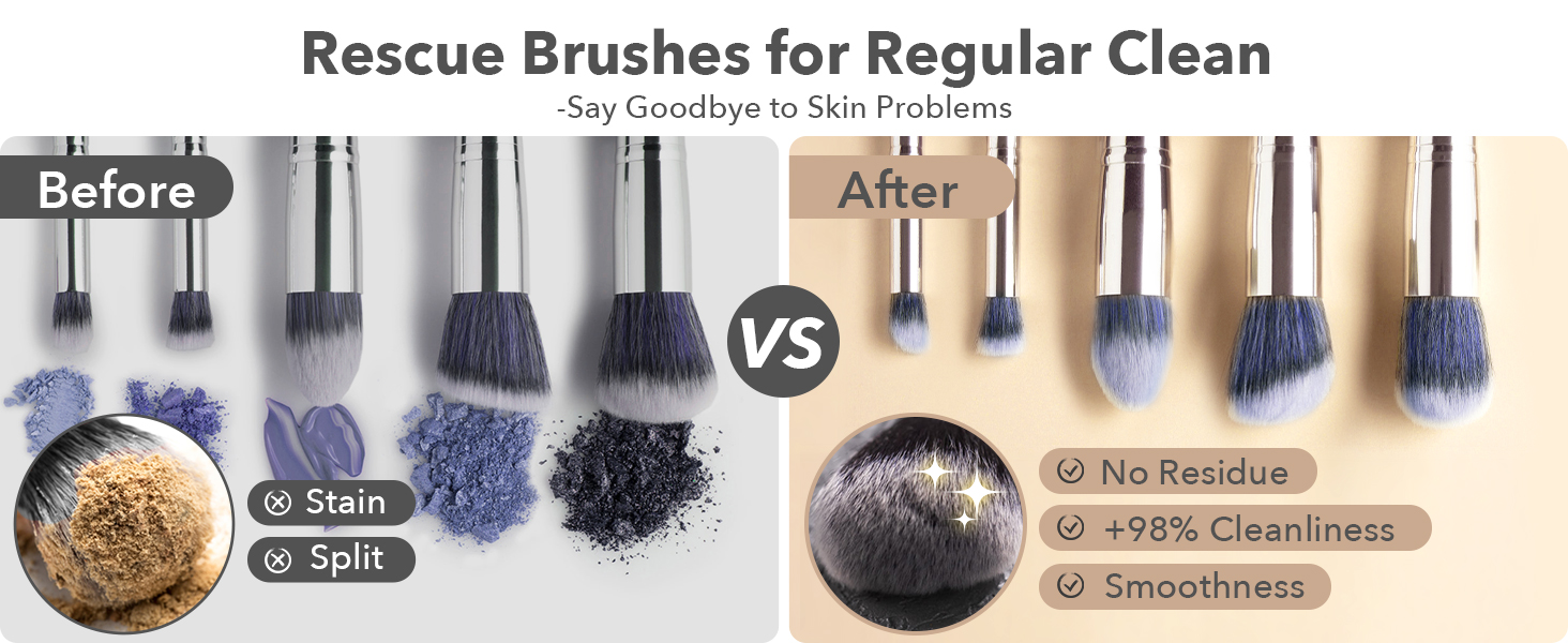 Rescue makeup brushes for regular clean