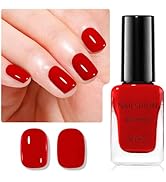 Nailshion Red Nail Polish French Nail Art Regular Nail Polish 9-Toxic Free Vegan Enrich with Cast...
