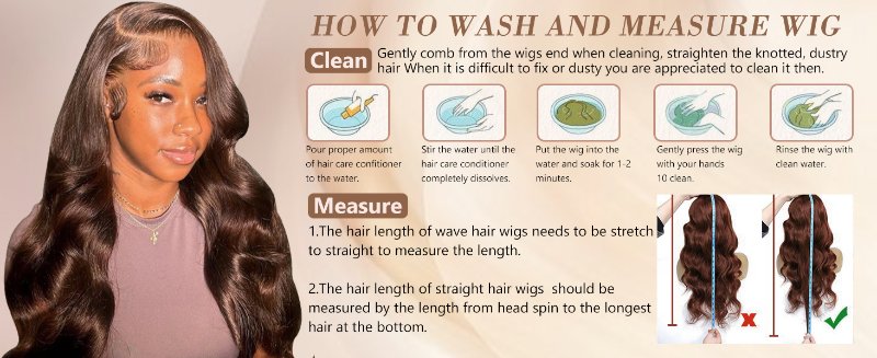 Chocolate brown Body Wave Lace Front Wigs Human Hair