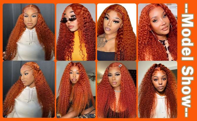 350# HD Transparent Ginger Wig