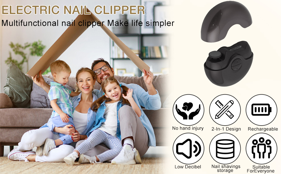 2 In 1 Electric Nail Clipper Multi-Functional Use Makes Life Easier