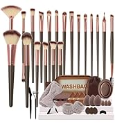 GZIXBDA Makeup Brush Set, 48Pcs Makeup Tool Set Premium Synthetic Foundation Concealers Powder Ey...