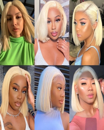 Short Blonde Bob Wig Human Hair