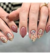 30 Pcs Spring Press on Nails Extra Short Almond - LINMEIZAI Short French Tip Fake Nails Press ons...