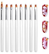 SUTOKAKA Nail Art Brushes Set 8Pcs 3D Gel Polish Nail Design Tools Acrylic Painting Pens Clean Up...
