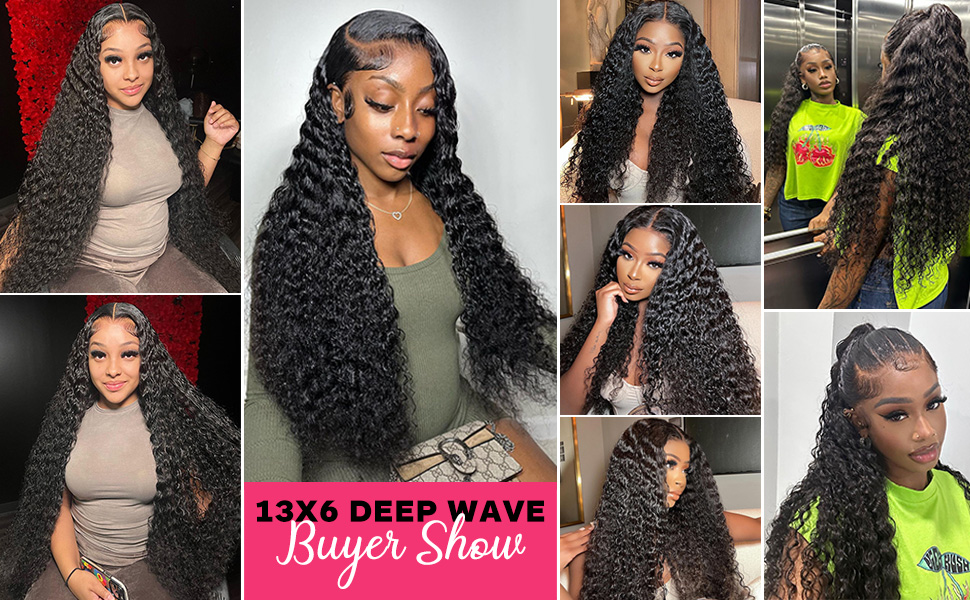 deep wave lace front wigs human hair