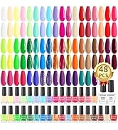 Morovan Nail Polish Set Fingernail: 48PC Air Quick Dry Nail Polish Kit with 2PC Base Top Coat Reg...