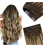 GOO GOO Invisi Edge Clip in Hair Extensions 18inch 110g 7Pcs Injected Seamless PU Clip in Hair Ex...