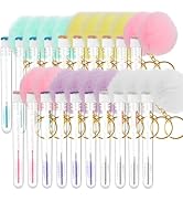 Mekupeu 20pcs Disposable Glitter Cleaning Spoolie Brushes Mascara Wands Tubes Diamond Faux Fur Ba...
