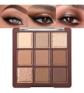 Erinde 9 Colors Eyeshadow Palette, Matte Shimmer Glitter Eye Shadow Palette Makeup, Highly Pigmen...