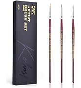 Kolinsky Sable Miniature Paint Brushes, Professional Fine Detail Paint Brushes, Golden Maple Roun...