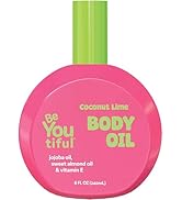 BeYoutiful Coconut Lime Body Oil for Kids & Teens, Hydrating Glow Oil for All Day Moisture with J...