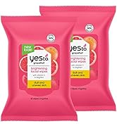 Yes To Face Wipes for Women and Men, Brightening Facial Cleansing Wipes for use as a Make Up Remo...