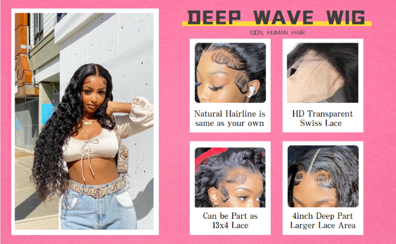 deep wave hd lace front wig