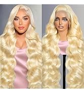 28 Inch Blonde Wig Human Hair 13X6 613 HD Lace Frontal Wig Human Hair 220 Density Blonde Lace Fro...