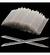 Crystal Nail Art Cuticle Pusher Sticks, 100 pcs Disposable Double-Sided Cuticle Remover Set Hygie...