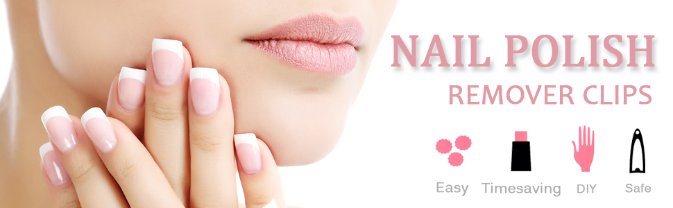 Nail polish remover clips