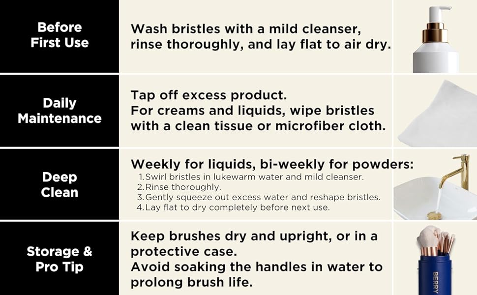 BERRY GOODS Brushes Usage & Care Guide