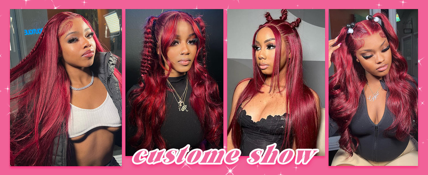 unancy burgundy wig