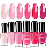 Morovan Fingernail Nail Polish Set: Hot Pink Nail Polish Kit Air Quick Dry Regular Finger nail Po...