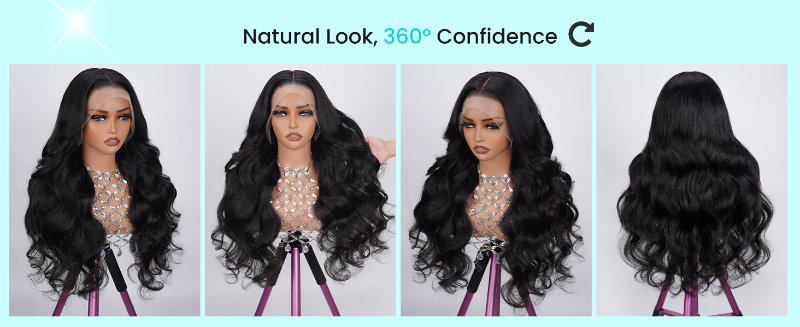 13x4 Body Wave Lace Front Wigs Human Hair Pre Plucked HD Transparent Lace Frontal Wig with Baby