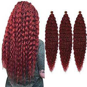 burgundy deep wave braiding hair
