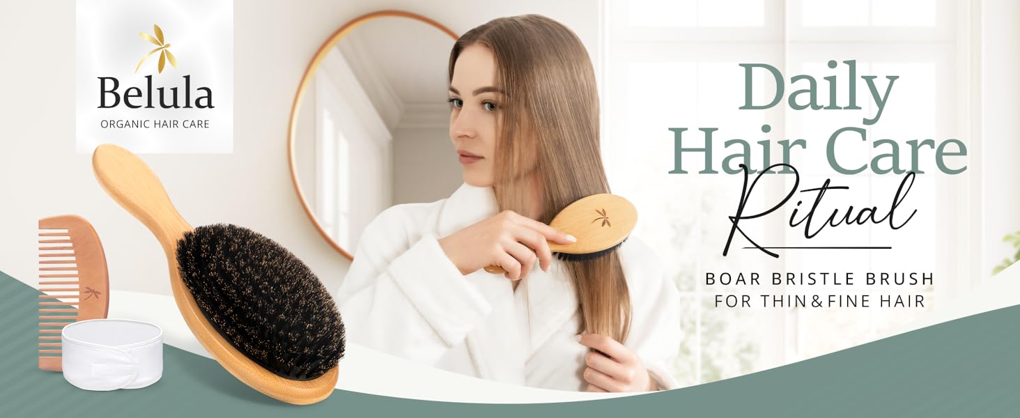 boar bristle brush, boar bristle hair brush, soft bristle hair brush, women fine hair